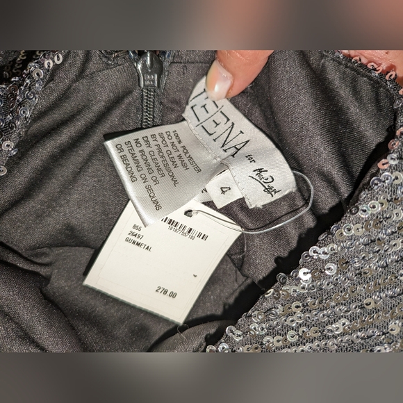 4. NWT IENNA FOR MAC DUGGAL SEQUINED ONE SHOULDER FITTED MIDI DRESS - Picture 8 of 8